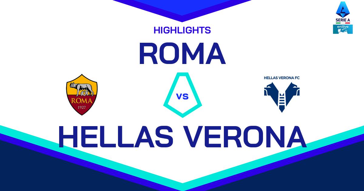 Highlight Roma - Hellas Verona del 20 aprile 2025 - Lega Serie A