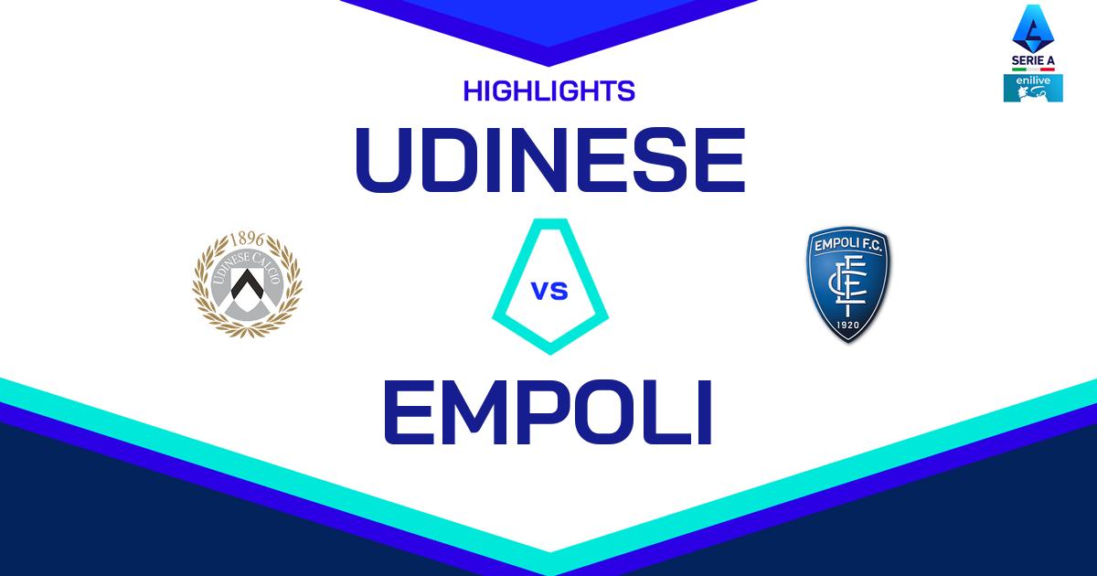 Highlight Udinese - Empoli del 16 febbraio 2025 - Lega Serie A